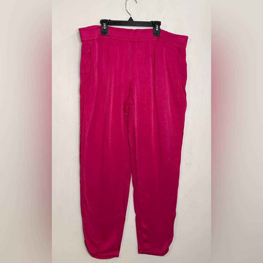 Zara bright pink satin pant